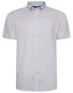 KAM Geo Print Shirt White